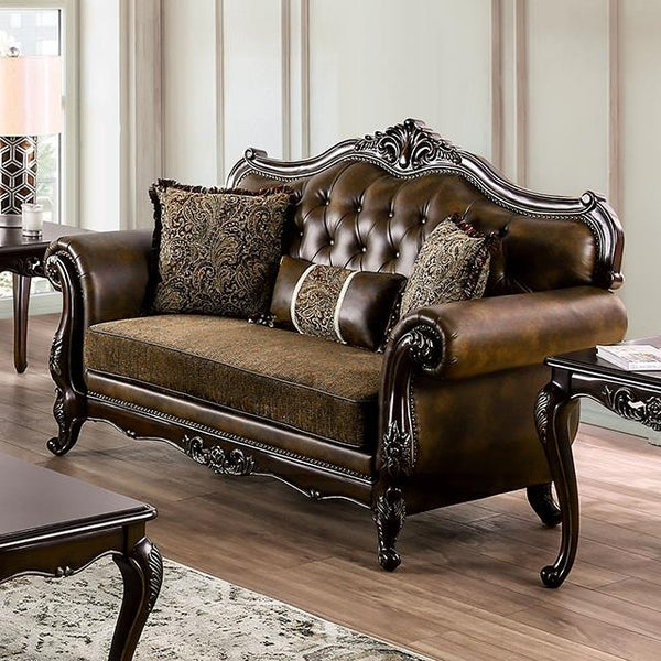 Furniture of America Loveseats Loveseats FM65003BR-LV IMAGE 1