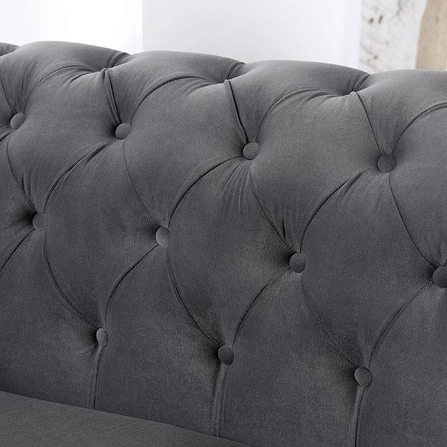 Furniture of America Castellon Fabric Loveseat FOA6475DG-LV-PK IMAGE 4