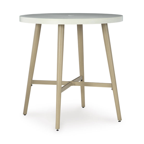 Signature Design by Ashley Seton Creek P798-613 Round Bar Table with Umbrella Option IMAGE 1