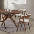 Furniture of America Ebikon FM3211WN-T Oval Dining Table IMAGE 1