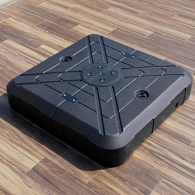 Furniture of America Sano LA-A015BL+BASE 10 Ft Square Umbrella w/ Double Top w/ LED Light + 37" Large Base IMAGE 2