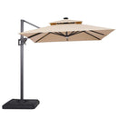 Furniture of America Xico LA-A030BG+BASE 8 Ft Square Umbrella w/ Double Top w/ LED Light + 37" Large Base IMAGE 2