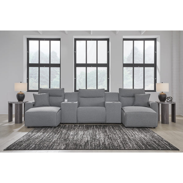 Signature Design by Ashley Modmax 65906S41 5 pc Reclining Sectional with Double Chaise and Storage Consoles IMAGE 1